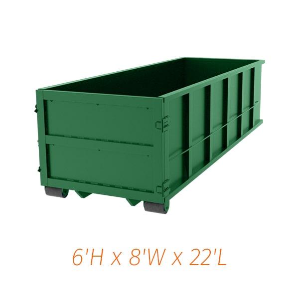 our 30-yard dumpsters can hold up to 4 tons of debris